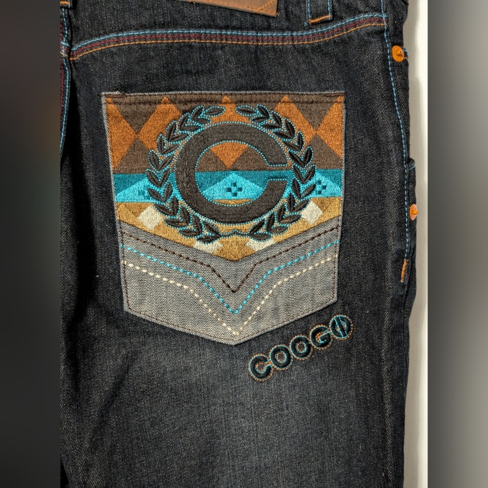 Men's Vintage Coogi Embroidered Baggy Y2K Hip Hop Jeans 36 Size Waist - Picture 12 of 16